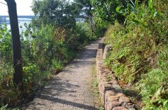 飛來峽古棧道（白廟至飛來寺段）修復(fù)工程如火